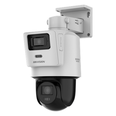 DS-2SE2C400MWG-E/14 - Cámara PTZ TandemVu IP / Dual Sensor 4 MP + 4 MP / Lentes 2.8 mm + 8 mm / Dual Light IR + Blanca 30 m (98.4 ft) / PoE 802.3at / IP66