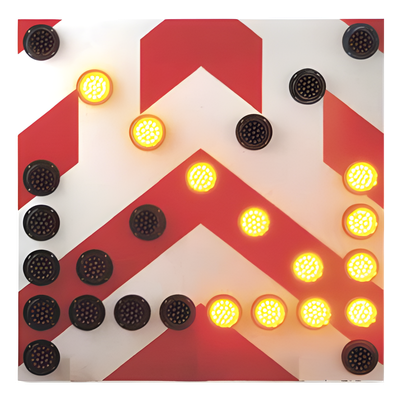 BOARDTRAFIC - Tablero de señalización LED / 1200x1200 mm (3.9x3.9 ft) / 27 LEDs ámbar y rojo / 300 m visibilidad / -20°C a 70°C