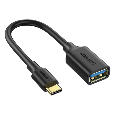 US154 - Adaptador OTG USB-C a USB-A / USB 3.0 5 Gbps / Cable 15 cm / Conectores Chapados en Oro / Triple Blindaje