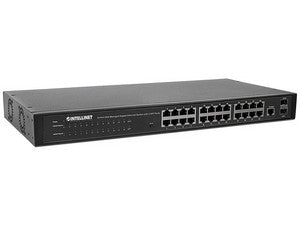 Switch Administrable Gigabit Ethernet de 24 Puertos con 2 Puertos SFP, Montaje en Rack