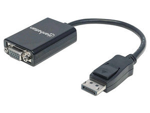 Adaptador Manhattan DisplayPort a VGA 1080p, Conector Dorado, 15cm