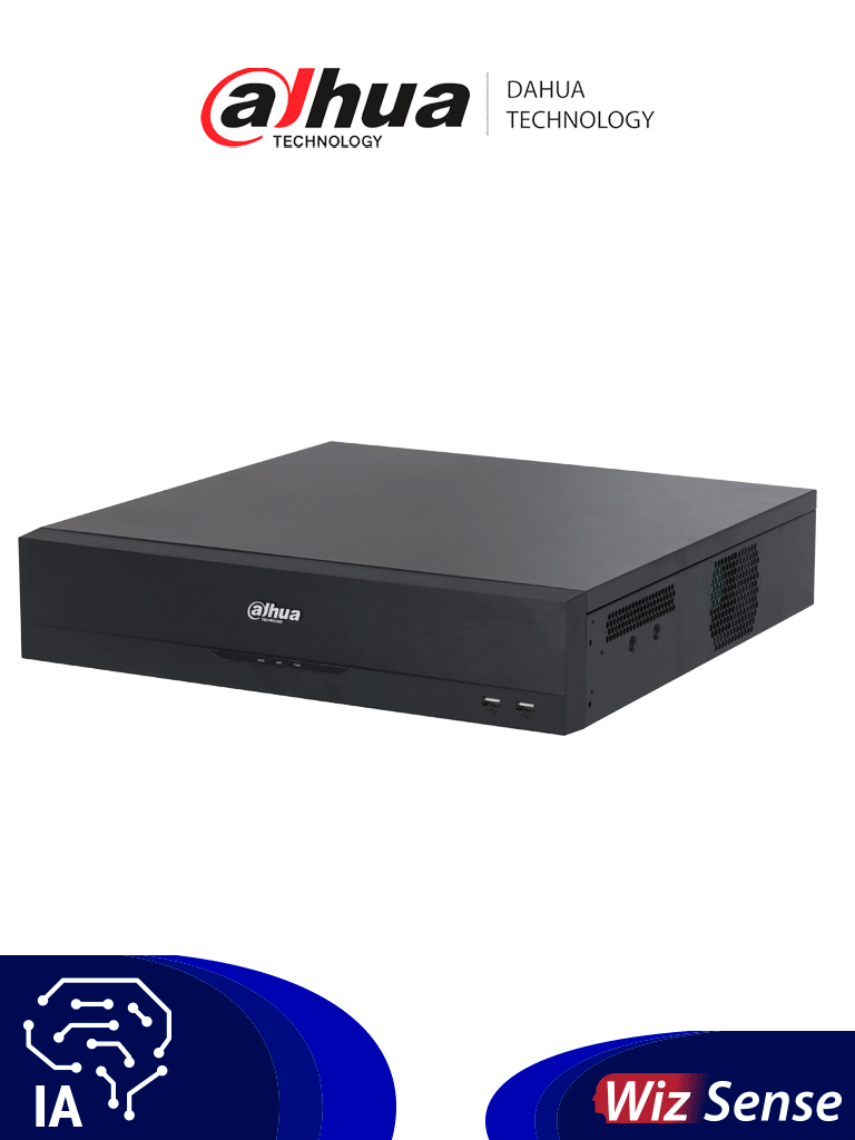 Dahua XVR5816S-4KL-I3: DVR 16 Canales 4K WizSense H.265 IA, 8 Bahías, 32 Canales IP, 2 Canales Facial SMD, IA 16 Entradas, 6 Salidas Alarma