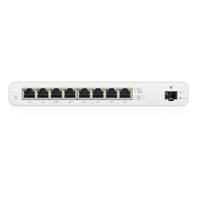 UISP-R - Router Gigabit / 8 Puertos PoE Pasivo 27V / 1 Puerto SFP / NAT 1 Gbps / 110W Total / OSPF y Firewall