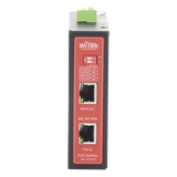 WIPOE55SBTIDC - Splitter PoE Industrial / Entrada 90 W 802.3bt / Salida DC Seleccionable 12V/16V/24V/48V / 2 Puertos Gigabit / Protección 6 kV / Riel DIN