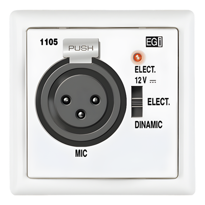 1105.10 - BASE DE ENTRADA MICROFÓNICA XLR PREAMPLIFICADA. BLANCO