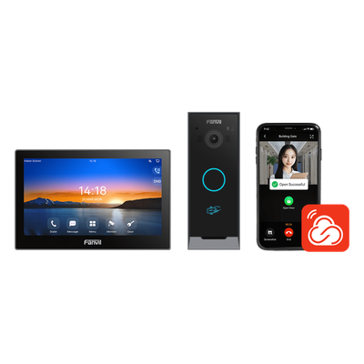 VIK-01 - Kit Videoportero IP / Pantalla Táctil 7" HD / Cámara 2 Megapixel / Wi-Fi Dual Band / PoE / 10,000 Tarjetas RFID / ONVIF