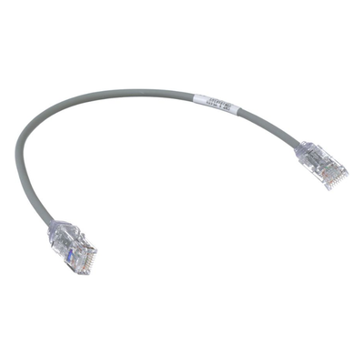 UTP28SP1GY - Cable de Parcheo Cat6 / UTP 28AWG / Diámetro Reducido 3.8 mm / 0.30 m (1 Pie) / Gris / LSZH-CM / PoE++