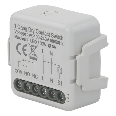 TYSH1CH - Módulo Switch Relé / Contacto Seco / 100-240V CA / 5A / 150W LED / ZigBee