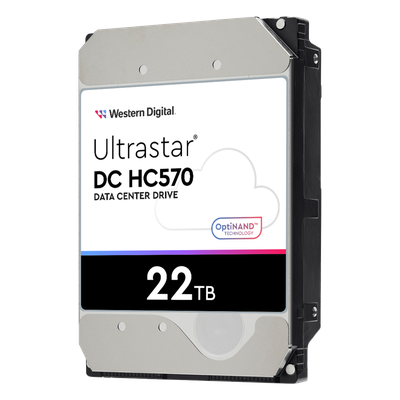 WUH722222ALE6L4 - Disco Duro Data Center / 22 TB / 7200 RPM / SATA 6 Gb/s - SAS 12 Gb/s / HelioSeal / OptiNAND / 512 MB Buffer / 2.5M Horas MTBF