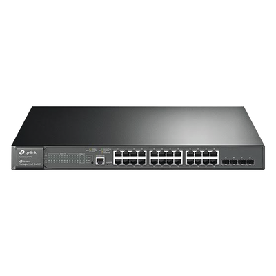 T2600G-28MPS - Tp-Link Switch PoE+ administrable Capa 2 / 24 puertos Gigabit / 4 puertos SFP T2600G-28MPS
