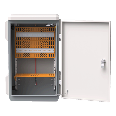 WI-IOTBOX02 - Gabinete Exterior IP55 / Acero SPCC 680 x 480 x 315 mm / Rieles DIN / 4 Placas Laterales / Microswitch