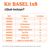 KITBASEL1X8 - Basel Sistema de Montaje Solar / Techo Plano / 8 Módulos KITBASEL1X8