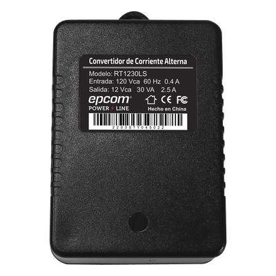 RT1230LS - Epcom Powerline Transformador de Pared / 12 VCA / 30 VA RT1230LS