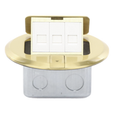 TH-MCPD-B - Mini Caja de Piso Redonda / Bronce / 3 Puertos / 0.829 kg / Voz y Datos / Keystone