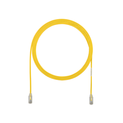 UTP28SP15YL - Cable de Parcheo UTP / Cat6 / 28AWG / 4.57 m (15 pies) / Amarillo / Diámetro 3.8 mm / PoE++ / -10 a 75°C