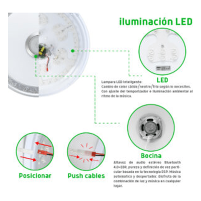 JLAR-4003 - Luminario LED de 40W / 3000 Lúmenes / Ø 490mm x 66mm / Voltaje 85-265V / Temperatura Fría 6500K / Conexión Bluetooth / App iLink.
