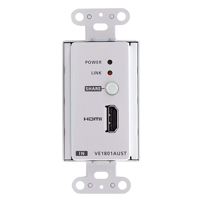 VE1801AUST - Transmisor HDMI / 4K 60Hz 4:2:0 / HDBaseT-Lite 40m / PoH / Placa de pared US / 131 pies