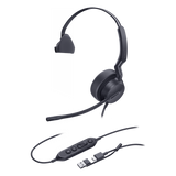 UH42-SE-MONO-USB-C/A - Auricular USB Profesional / Mono / Cancelación de Ruido AI / Altavoz 35 mm / USB-C con Adaptador USB-A / Certificación EN50332 y G616
