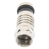 TT-CON-509-RG6 - Conector F Macho / Compresión en Línea / Cable RG-6 / Cuerpo Bronce Niquelado / Contacto Central Oro / Aislante Teflón