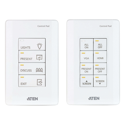 VK0100 - Panel de control / 8 botones personalizables / Ethernet 10/100Base-T / 2 puertos RS-232 / 2 canales relay / Montaje en superficie