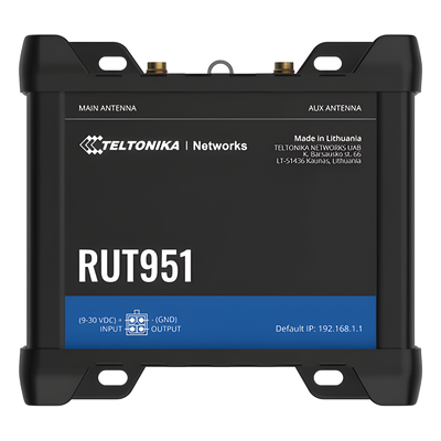 RUT951 - Teltonika Router Industrial 4G LTE / Cat 4 150/50 Mbps / Dual SIM RUT951