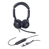 UH44-DUAL-TEAMS-USB-C/A - Auriculares USB con Cable / Cancelación de Ruido IA / Altavoz 35 mm / USB-C con Adaptador USB-A / Compatible Microsoft Teams