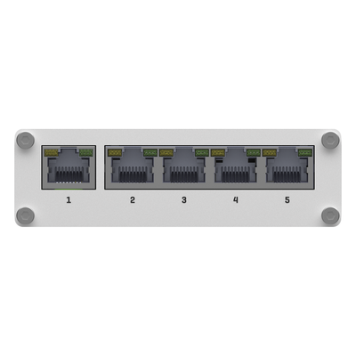 TSW110 - Switch Industrial No-Administrable / 5 Puertos Gigabit / Aluminio DIN / -40 a 75 °C / 9-30 VDC / 1.8 W / 10 Gbps Full Duplex