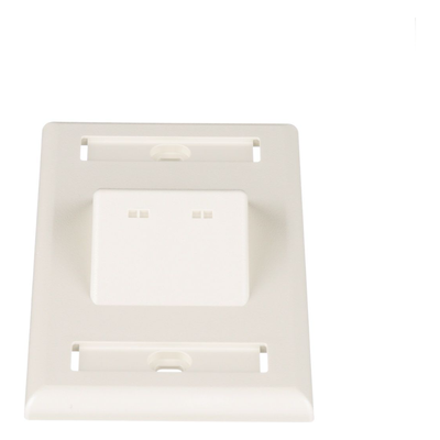 CFPSL2IWY - Placa de Pared Vertical / 2 Puertos Mini-Com Inclinados / ABS / Blanco Mate / Con Etiquetas