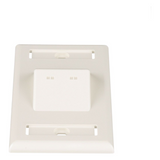CFPSL2IWY - Placa de Pared Vertical / 2 Puertos Mini-Com Inclinados / ABS / Blanco Mate / Con Etiquetas