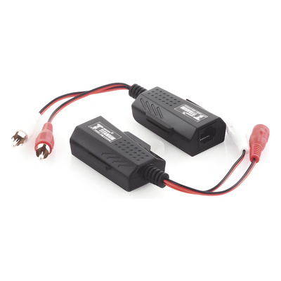 TT2001A - Balun Extensor de Audio / 800 m (2625 pies) / RCA a RJ45 / CAT5-6 / Protección TVS Grado 3 / 60 dB Rechazo Diafonía