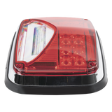 XLTE1755R - Luz de Advertencia LED / 8 X 6" / Color Rojo / Luz de Trabajo Blanca 12 W / 11 Patrones de Destello / IP67 / 12-30 VCC