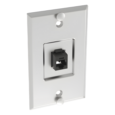 KWPK5E - Placa de Pared Telefónica, Salida de 1 Puerto Keystone, Con Jack Cat5e Estilo TP, de Acero Inoxidable