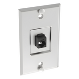 KWPK5E - Placa de Pared Telefónica, Salida de 1 Puerto Keystone, Con Jack Cat5e Estilo TP, de Acero Inoxidable