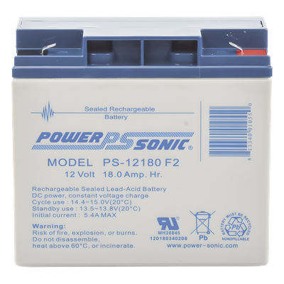 PS-12180-F2 - Power Sonic Batería de Respaldo AGM/VRLA / 12V / 18 Ah PS-12180-F2