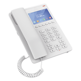 GHP630 - GHP630, Teléfono Hotelero IP Blanco, LCD Color 3.5", 2 SIP 2 líneas, GDMS, soporta PoE