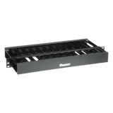 WMPSE - Organizador de Cables Horizontal / Doble Frontal y Posterior / Rack 19in / 1UR / ABS Monolítico / Categoría 5e/6