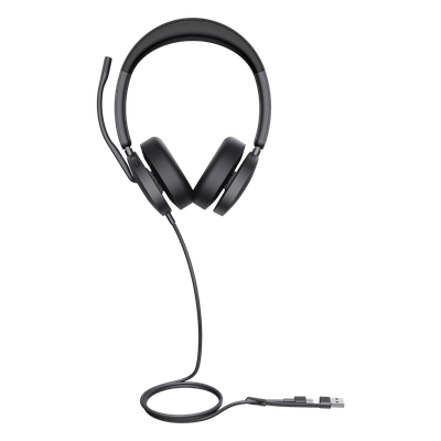 UH48-DUAL-TEAMS-USB-C/A - Auriculares UC con Cable / Cancelación de Ruido Activa Híbrida / USB-C con Adaptador USB-A / Certificación Microsoft Teams / 4 Micrófonos / 20 Hz - 20 kHz