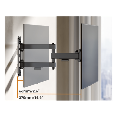 LDA40-223 - Brateck Soporte de Pared Articulado para Pantallas / VESA 75x75 a 200x200 / Hasta 43 Pulgadas