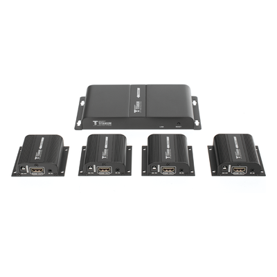 TT714PRO - Kit Divisor y Extensor HDMI (Extender Splitter)  / Divide 1 Fuente HDMI a 4 Pantallas / Extiende la señal HDMI hasta 40 m / Resolución 1080P @ 60 Hz / Cat 6/6a/7 / Cero Latencia / Salida Loop en el Tx / IR / Alimente solo el Tx (PoC).