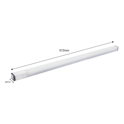 JLT-591 - Luminario LED Tipo Regleta / 572 x 24 x 24 mm / 127 Vca / Luz Blanca 6 500 K / 900 lm / 9W