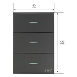 JTL-G7709 - Placa con 3 Interruptores Sencillos  10 A 127 V  60 Hz.