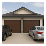 APDOOR-169B - Accesspro Puerta de Garage / Línea Central / Imitación Madera Oscura APDOOR-169B