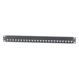ZS-PNL-24E - Patch Panel / Blindado / 24 Puertos / Modular Vacío / Plano / 1UR / Cat 6A / Acero 18 Gauge