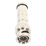 TT-RG-16 - Conector BNC Macho / Compresión Axial / 75 Ohm / RG-59/U / Níquel-Oro-PTFE / 42 mm Largo / 0.14 ft Diámetro