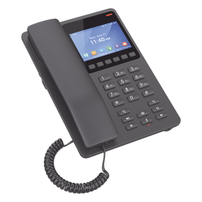 GHP631W - GHP631W, Teléfono Hotelero IP Negro, WiFi-6, LCD Color 3.5", 2 SIP 2 líneas, GDMS, soporta PoE