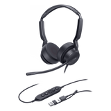 UH42-DUAL-TEAMS-USB-C/A - Auriculares Profesionales USB / Cancelación de Ruido con IA / Altavoz 35 mm / Certificado Microsoft Teams / USB-C con Adaptador USB-A / Diseño Ergonómico Binaural