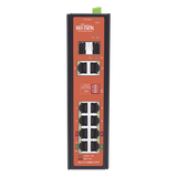 WI-PS310GF-I-V2 - Switch PoE Industrial / 8 Puertos Gigabit + 2 SFP Combo / Extensión 250 m (820 ft) / PoE 300W / Protección 6 kV / -40°C a 80°C / Alimentación Dual 12-57 VCC