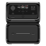 EFR3MAXPL - EcoFlow River 3 | Estación de Energía Portátil 858Wh Litio LFP / 2 AC 300 W (Max. 550W) / 1 USB-C 100W / 2 USB -A 12W / Cargador de Coche 8A a 12 o 24V / Conectividad WiFi y Bluetooth (App) / Carga Solar 110W Max.