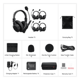 TXMAX5 - Intercomunicador Inalámbrico Binaural / Cancelación de Ruido IA / Alcance 500 m (1640 ft) / Bluetooth / Batería 1050 mAh / Full-Duplex / Kit 5 Unidades
