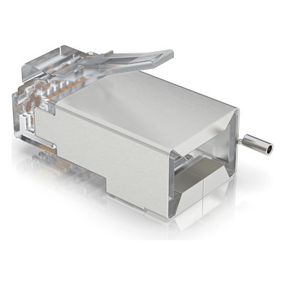 UISP-CONNECTOR-SHD - Conectores RJ45 Blindados / Protección ESD / 100 Unidades / Compatibles UISP Cable Pro y Carrier / Sin Soldadura